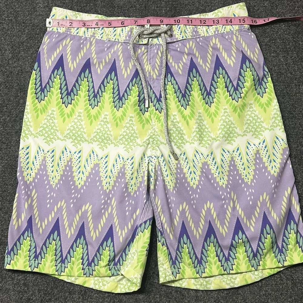 Vilebrequin Mens XL Geometric Pattern Drawstring Swim Trunks Lined 8